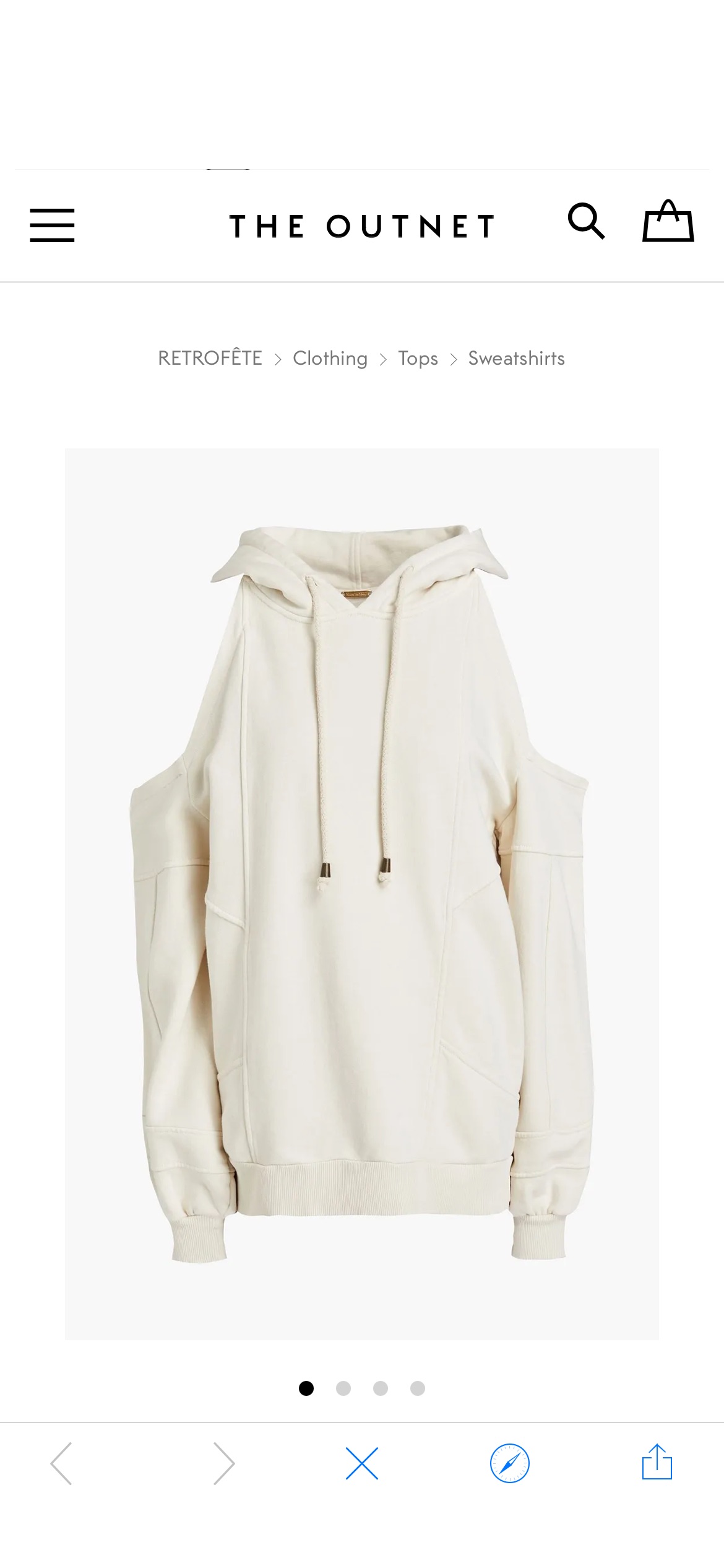 Ivory Cold-shoulder French cotton-terry hoodie | RETROFÊTE | THE OUTNET