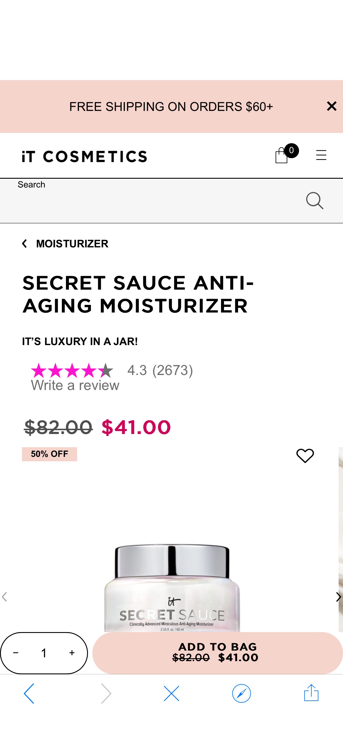 Secret Sauce Anti-Aging Moisturizer - IT Cosmetics又降价！！！