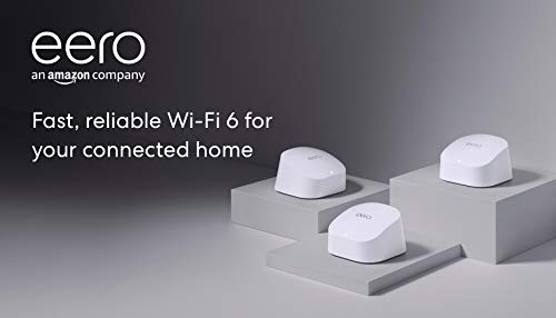 史低价，包含Amazon eero 6 dual-band mesh Wi-Fi 6 system with built-in Zigbee smart home hub (3-pack, 1 eero 6 router + 2 eero 6 extenders): Amazon Devices