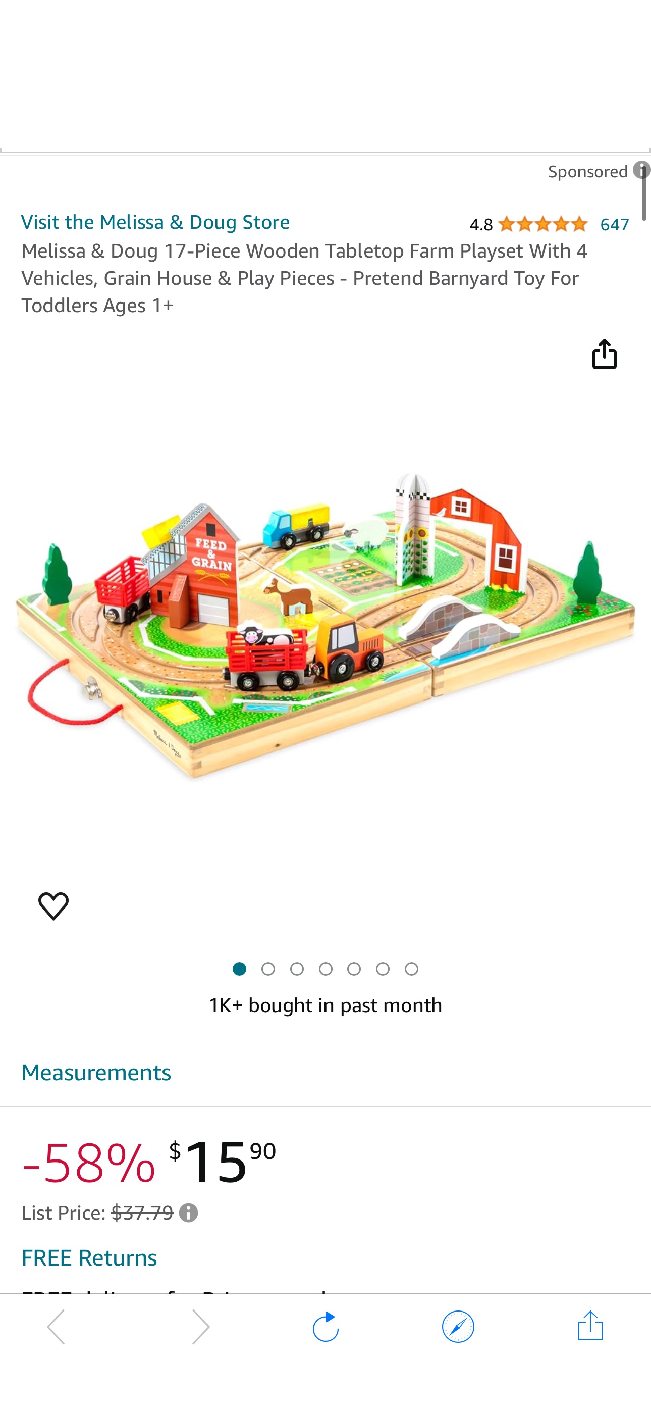 Amazon.com: Melissa & Doug 17-Piece Wooden Tabletop Farm Playset With 4 Vehicles, Grain House & Play Pieces - Pretend Barnyard Toy For Toddlers Ages 1+ : Toys & Games