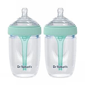 Amazon.com : Dr. Talbot&#39;s Silicone Anti-Colic Bottles, 8 oz, 2 Pack, Aqua : Baby