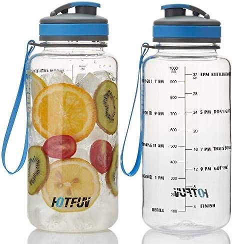 Amazon官网 HotFun 1L容量水瓶促销  BPA Free
