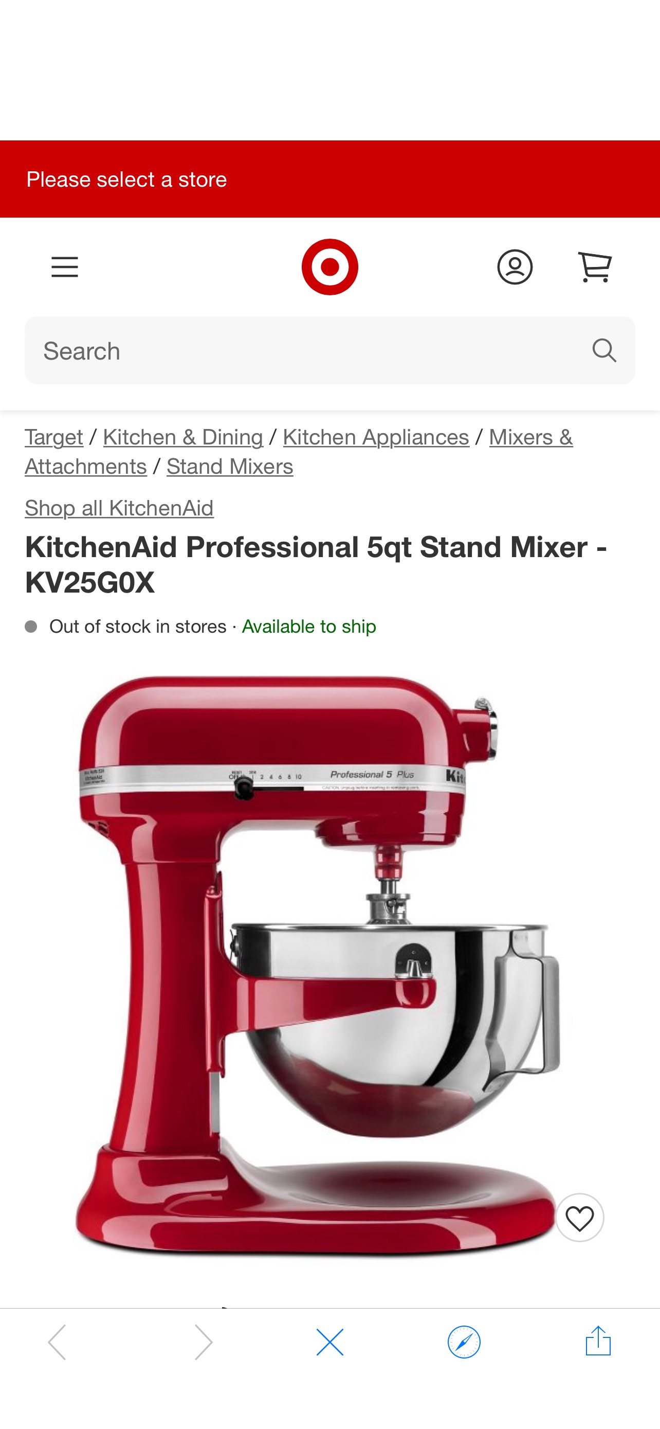 烘培麵粉神器～Kitchenaid Professional 5qt Stand Mixer - Red - Kv25g0x : Target