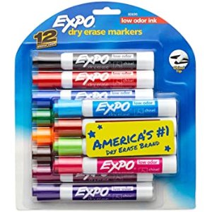 EXPO 12色可擦白板笔 斜方头