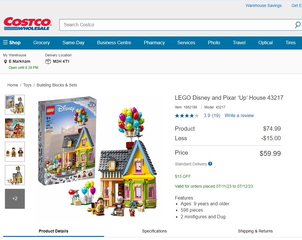 LEGO Disney and Pixar ‘Up’ House 43217 | Costco
