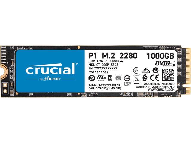 Crucial P1 1TB 3D NAND NVMe PCIe 固态硬盘