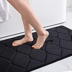 Amazon.com: Colorxy Memory Foam Bathroom Rugs, Ultra Soft &amp; Non-Slip Bath Mat, Water Absorbent and Machine Washable Bath Carpet Rug for Shower Bathroom Floor Rugs 