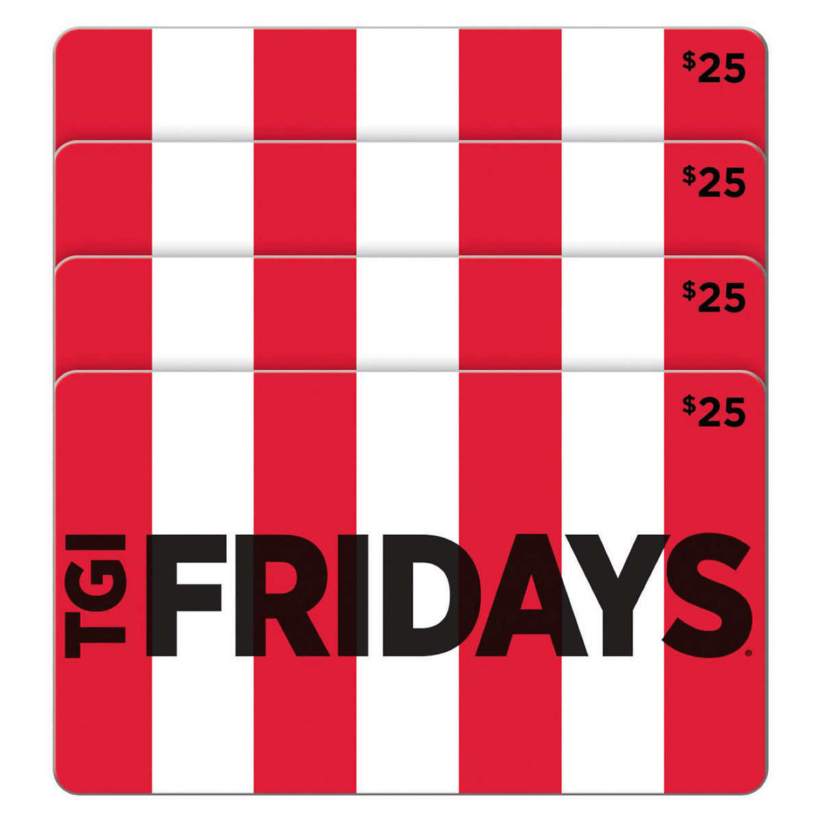 TGI Friday's Four Restaurant $25 E-Gift Cards ($100 Value) | Costco