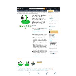 $4.5 Amazon.com : 50FT Water Hose Expandable Garden Hose - Flexible Lightweight Water Hose, 7Function Spray Nozzle, Triple Layer Latex Core Water Pipe & Extra Strength Fabric 水管