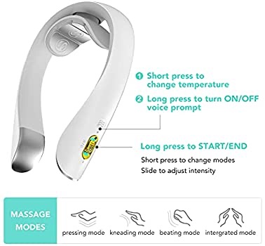 亚马逊中国: SKG 颈部按摩器可调节加热,无绳智能颈部按摩缓解疼痛,4 个按摩垫,4 种模式,9 级,便携式 3D 揉捏深层组织触发点按摩 : 健康和家居用品