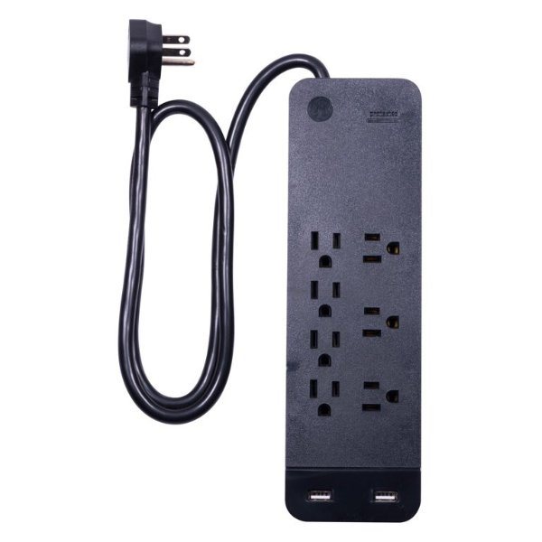 GE Pro 7-Outlet 2-USB 浪涌保护插座