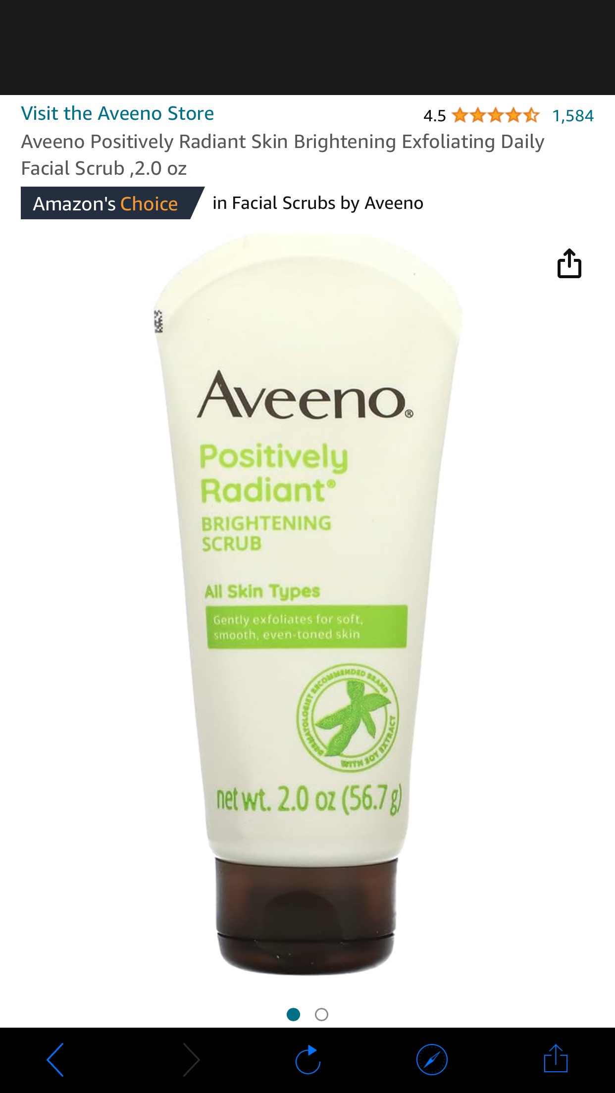 Amazon.com: Aveeno Positively Radiant Skin Brightening Exfoliating Daily Facial Scrub ,2.0 oz