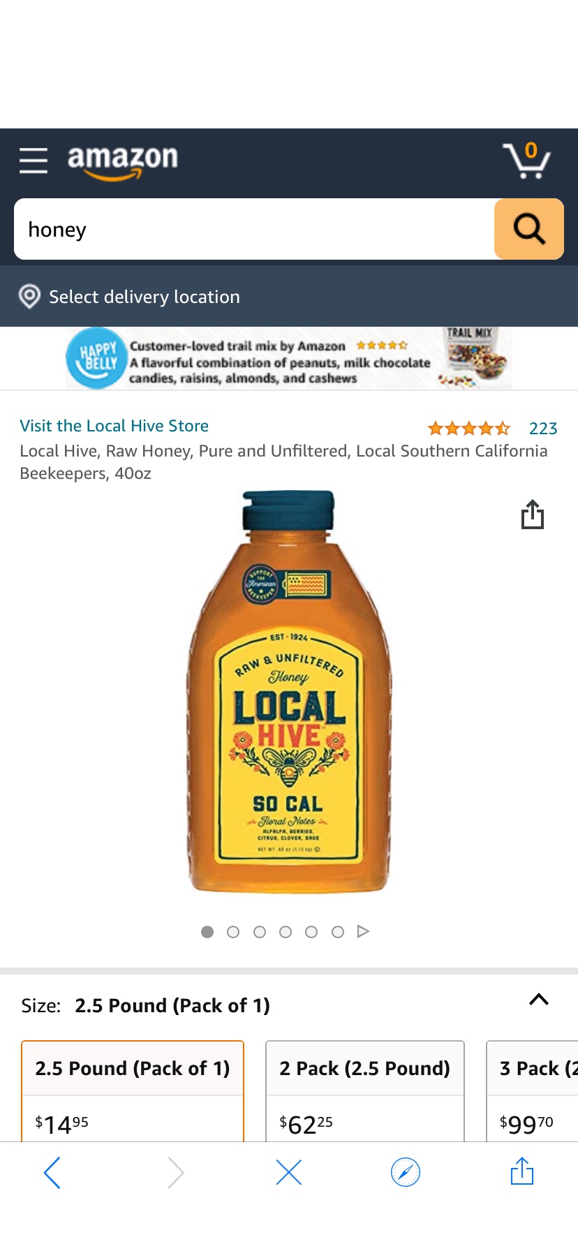 Amazon.com : Local Hive, 蜂蜜Raw Honey, Pure and Unfiltered, Local Southern California Beekeepers, 40oz : Grocery & Gourmet Food