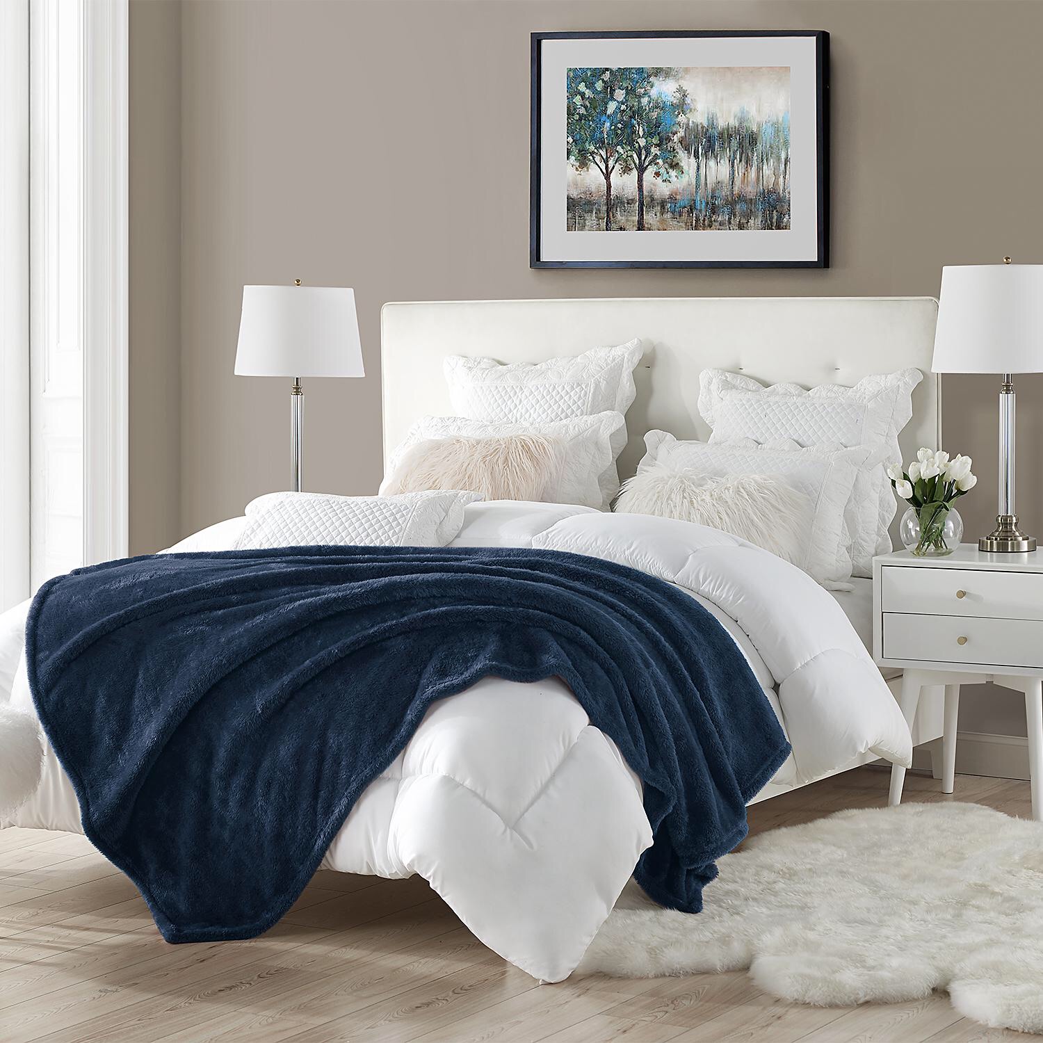 Swift Home Premium Plush Throw Blanket, 60'' x 70'' 高级毛绒毯