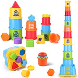 $22.99 iPlay, iLearn Baby Stacking Toys 圖形認知/堆疊玩具組合
