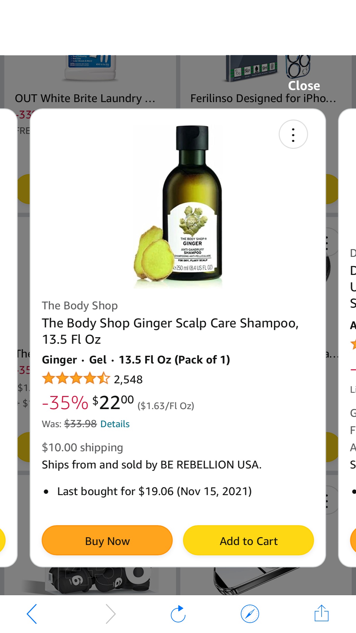 The Body Shop Ginger Scalp Care Shampoo, 13.5 Fl Oz