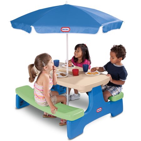 Little Tikes 儿童可折叠带阳伞野餐桌