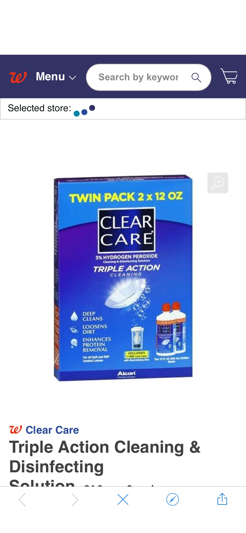 Clear Care Triple Action Cleaning & Disinfecting Solution 隐形眼镜护理液