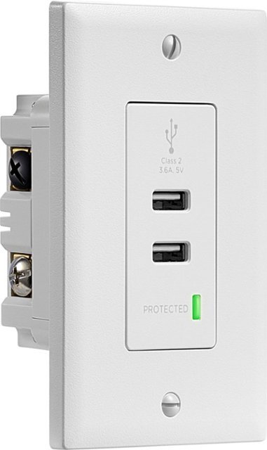 In-wall 3.6A Surge Protected USB Hub
