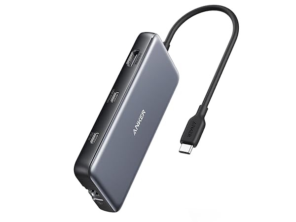 Amazon.com：Anker 555 USB-C集线器（8合1），带100W供电，4K 60Hz HDMI端口，10Gbps USB C和2 A数据端口，以太网microSD SD读卡器，适用于MacBook Pro更多：电子产品