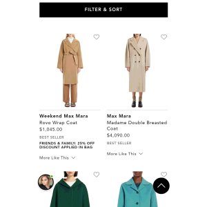 Weekend Max Mara 额外7.5折 Max Mara 每满100送25礼卡