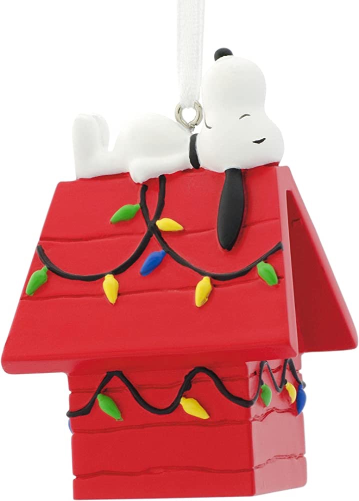 Amazon.com: Hallmark 史努比圣诞节装饰Peanuts Snoopy on Decorated Dog House Christmas Ornament : Everything Else