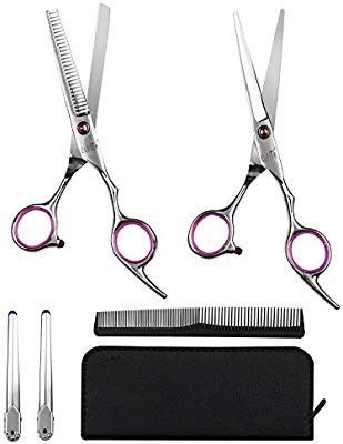 Hair Cutting Scissors, ELFINA Hair Thinning Shears Kit 剪发五件套装