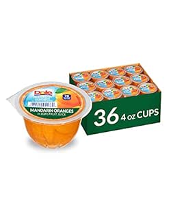 Amazon.com : Dole Fruit Bowls Mandarin Oranges in 100% Juice Snacks, 4oz 36 Total Cups, Gluten &amp; Dairy Free, Bulk Lunch Snacks for Kids &amp; Adults : Canned And Jarred Oranges : Everything Else