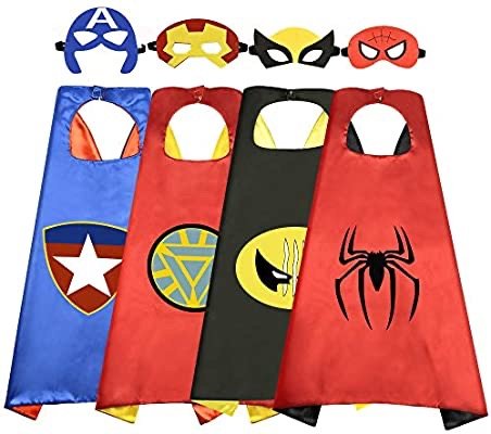 Superhero Capes for Kids Dress up Costumes Party Supplies 4 Pack
