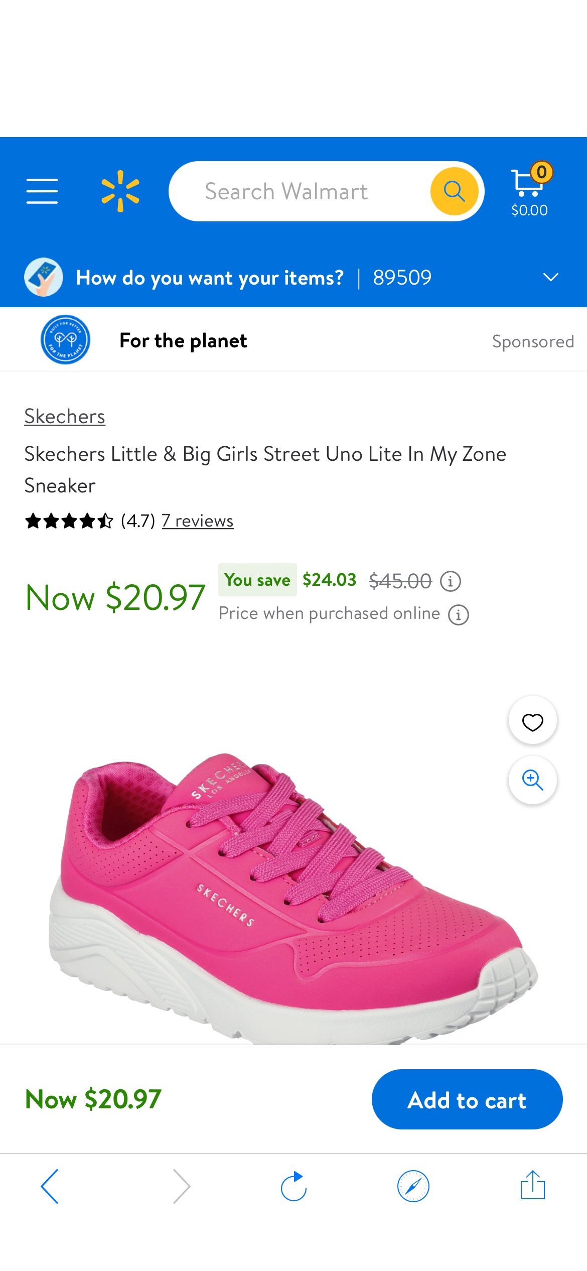 Skechers Little & Big Girls Street Uno Lite In My Zone Sneaker - Walmart.com女童鞋子