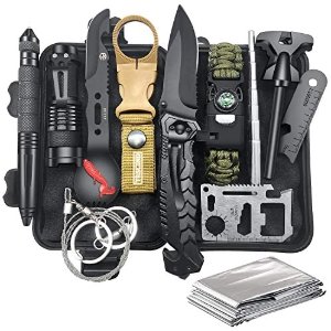 Gifts for Men Dad Husband Fathers Day from Daughter Wife Son, Survival Kit 12 in 1, Fishing Hunting Birthday Gift Ideas for Him Teenage Boy Cool Gadget, Emergency Camping Survival Gear and Equipment
