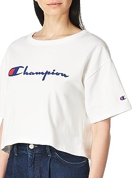 Amazon.com: Champion Women's Heritage Cropped TEE, White, SMALL : Clothing, Shoes & Jewelry