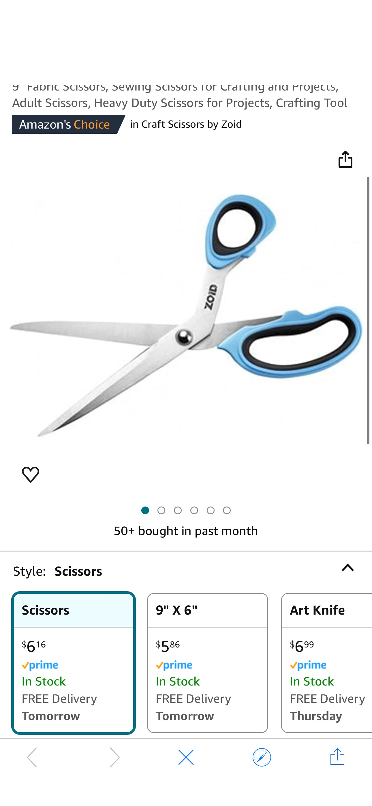 Amazon.com: Zoid 9" Fabric Scissors, Sewing Scissors for Crafting and Projects, Adult Scissors, Heavy Duty Scissors for Projects, Crafting Tool