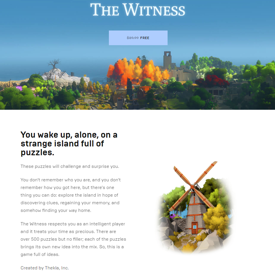 The Witness - PC 解谜游戏