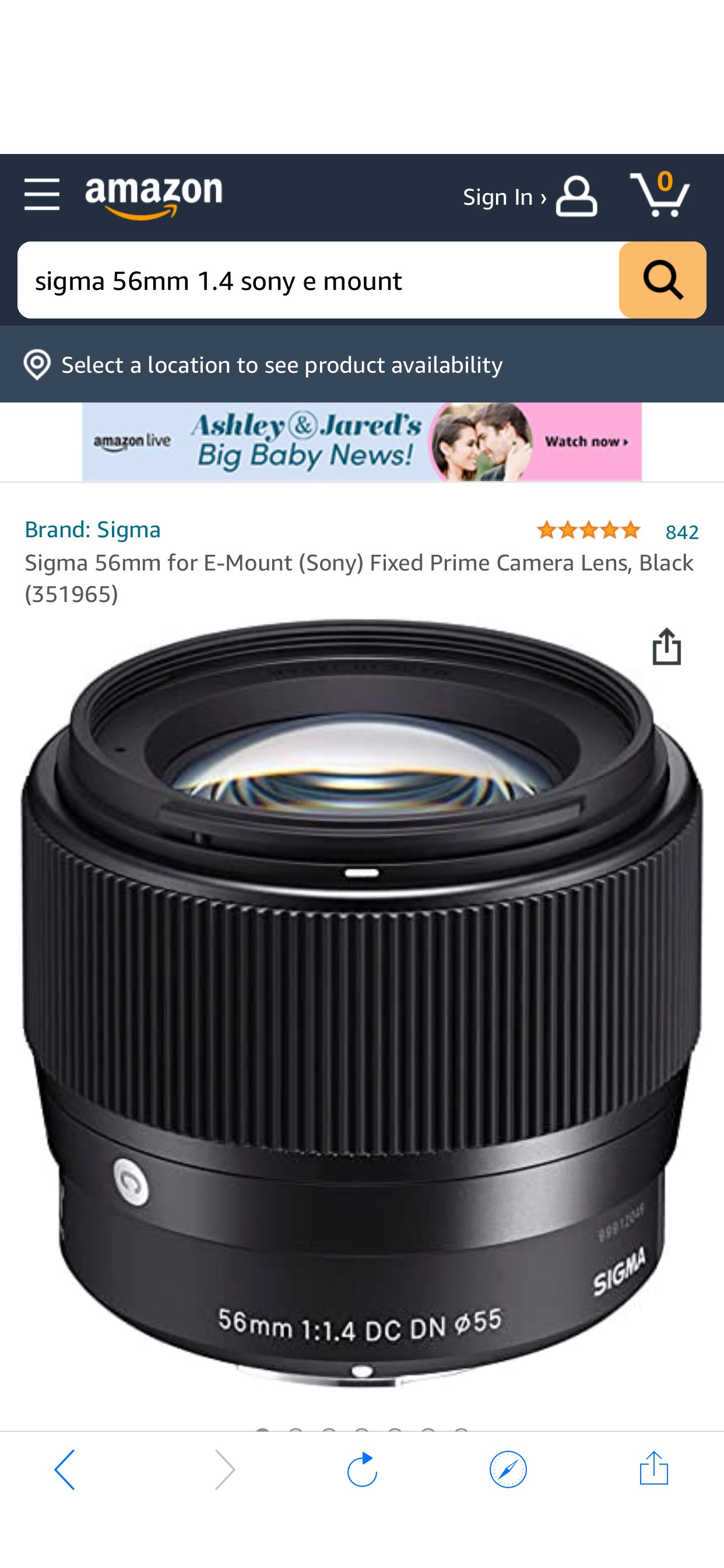 Amazon.com : Sigma 56mm for E-Mount (Sony)适马56 1.4