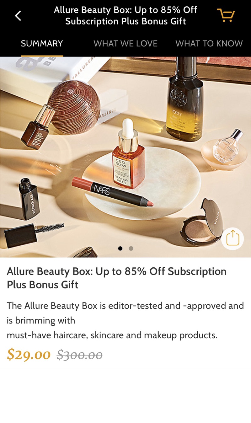 Gilt 有Allure Beauty Box subscriptions折扣