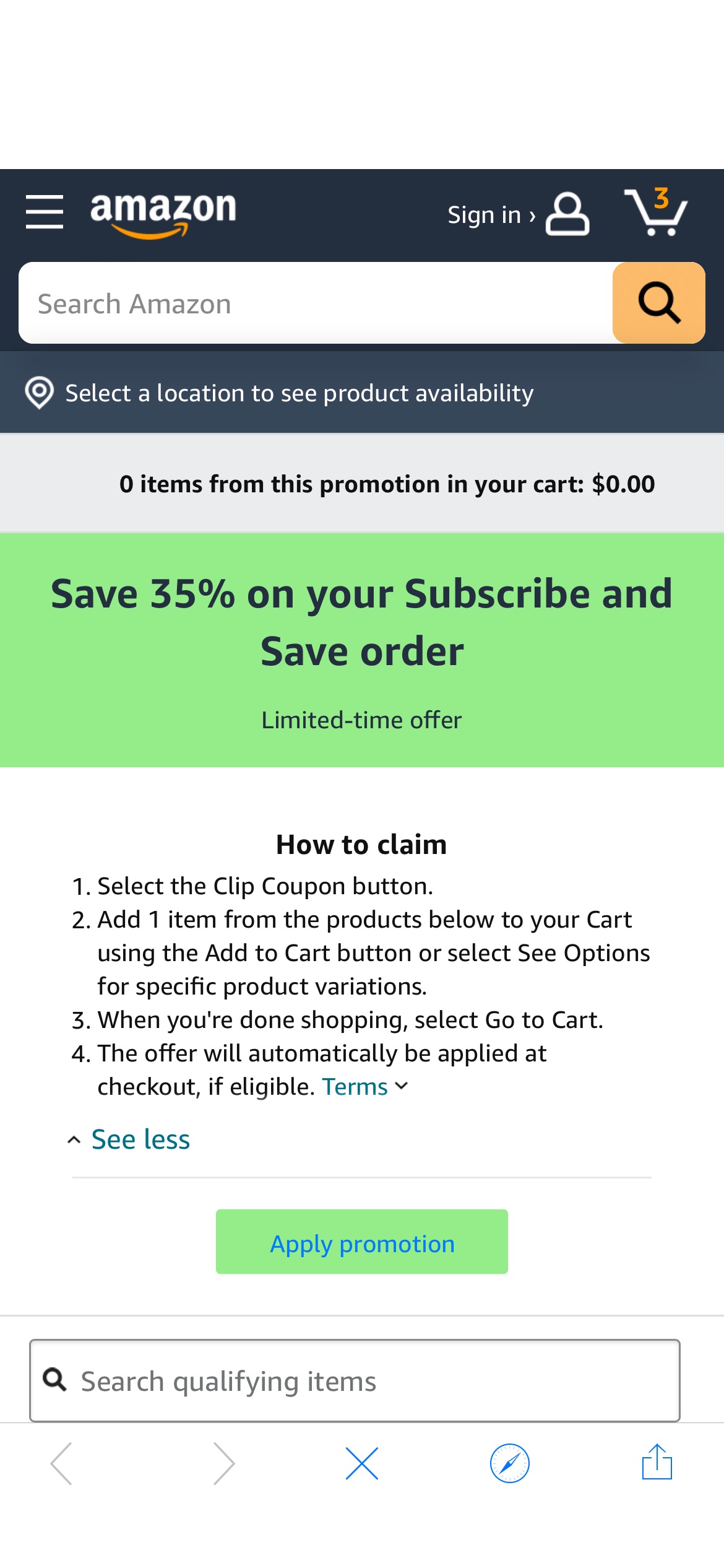 Amazon.com: Save 35% on your Subscribe and Save order promotion
