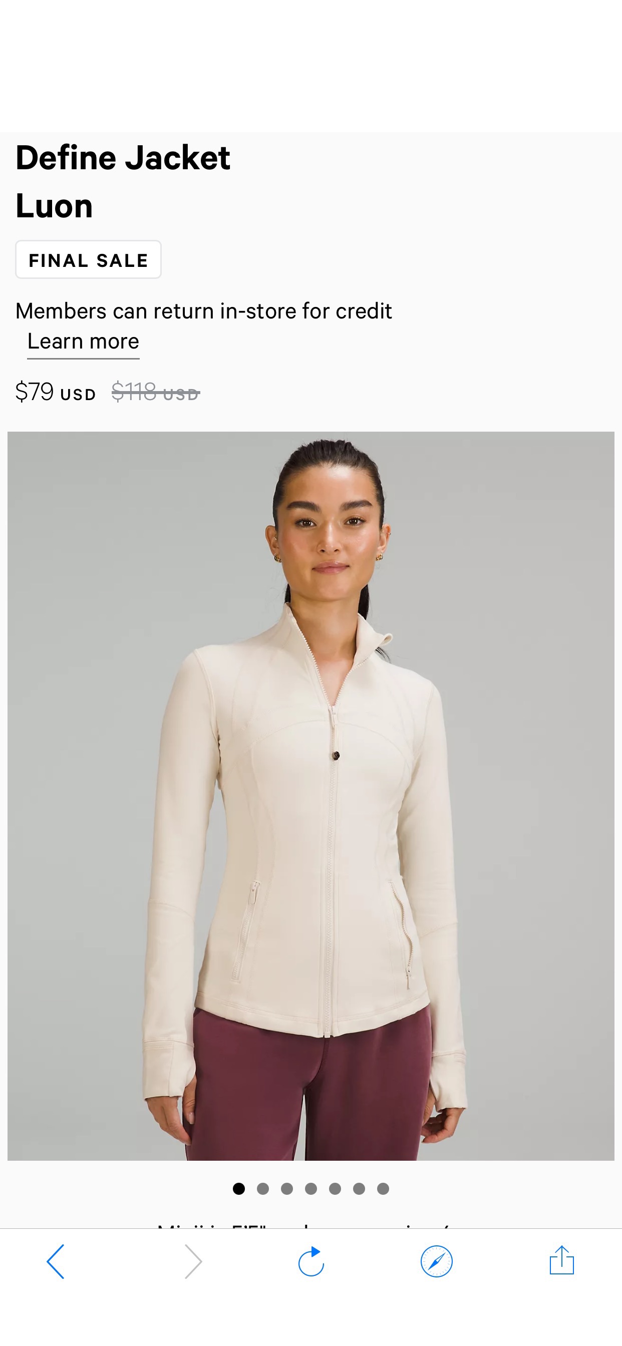 Define Jacket *Luon | Women's Hoodies & Sweatshirts | lululemon Define Jacket *Luon
原價118，現在才79，大熱色white opal還有但碼數不多