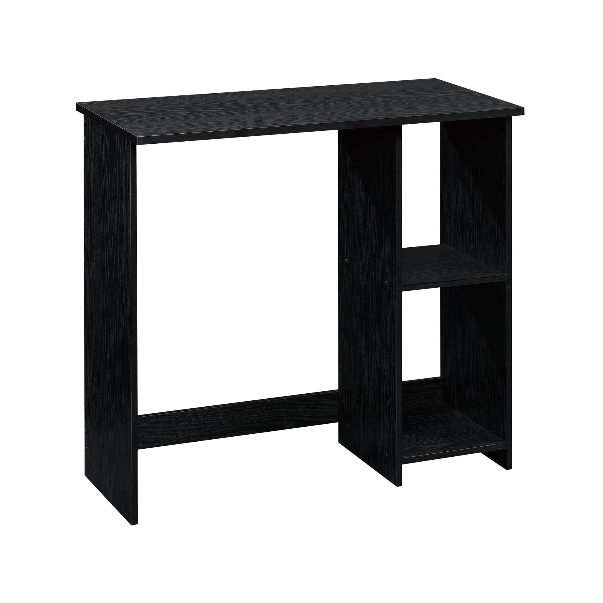 Mainstays Small Space Writing Desk with 2 Shelves, True Black Oak Finish - Walmart.com