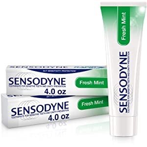 Sensodyne Fresh Sensitive Toothpaste, Mint, Fresh mint, 4 Ounce (Pack of 2), 8 Ounce