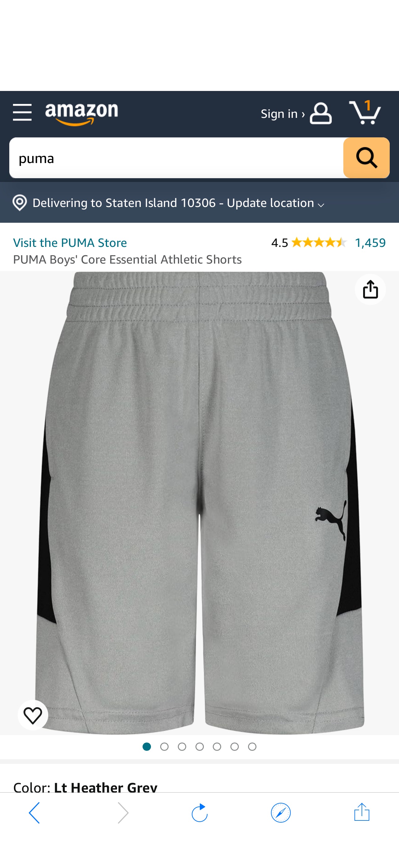 Amazon.com: PUMA Boys' Core Essential Athletic Shorts, Lt Heather Grey, Large: Clothing, Shoes & Jewelry