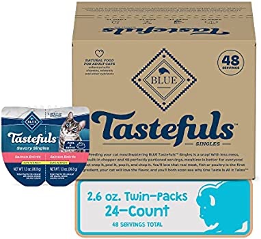 Blue Buffalo Tastefuls Savory Singles 便携装湿粮三文鱼味24个2.6oz twin pack