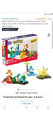  MEGA Pokémon Action Figure Building Toys Set, Kanto Region Team  With 130 Pieces, 4 Poseable Characters, Gift Ideas For Kids : Toys & Games