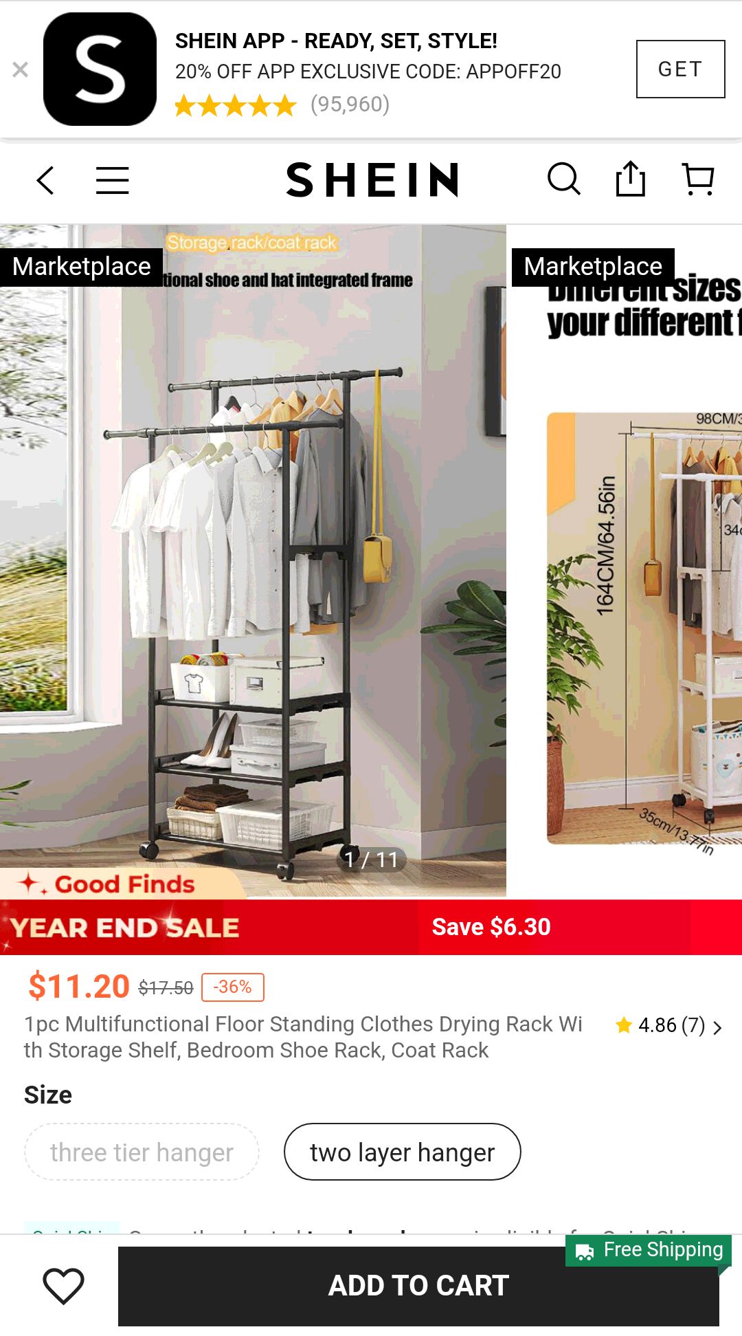 1pc Multifunctional Floor Standing Clothes Drying Rack With Storage Shelf, Bedroom Shoe Rack, Coat Rack | SHEIN USA