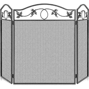 $30 Amazon.com: Amagabeli 28.9*25.6 inch Free Standing Fireplace Screen 3 Panel Pewter Foldable Wrought Iron Furnace Fireguards Fireplace Cover折叠壁炉防护栏
