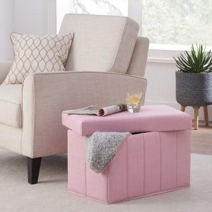 Mainstays Collapsible Storage Ottoman, Cherry Blossom
