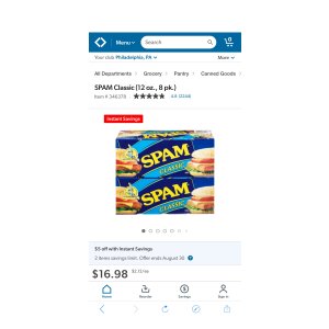 $16.98 SPAM Classic (12 oz., 8 pk.) - Sam s Club午餐肉特价
