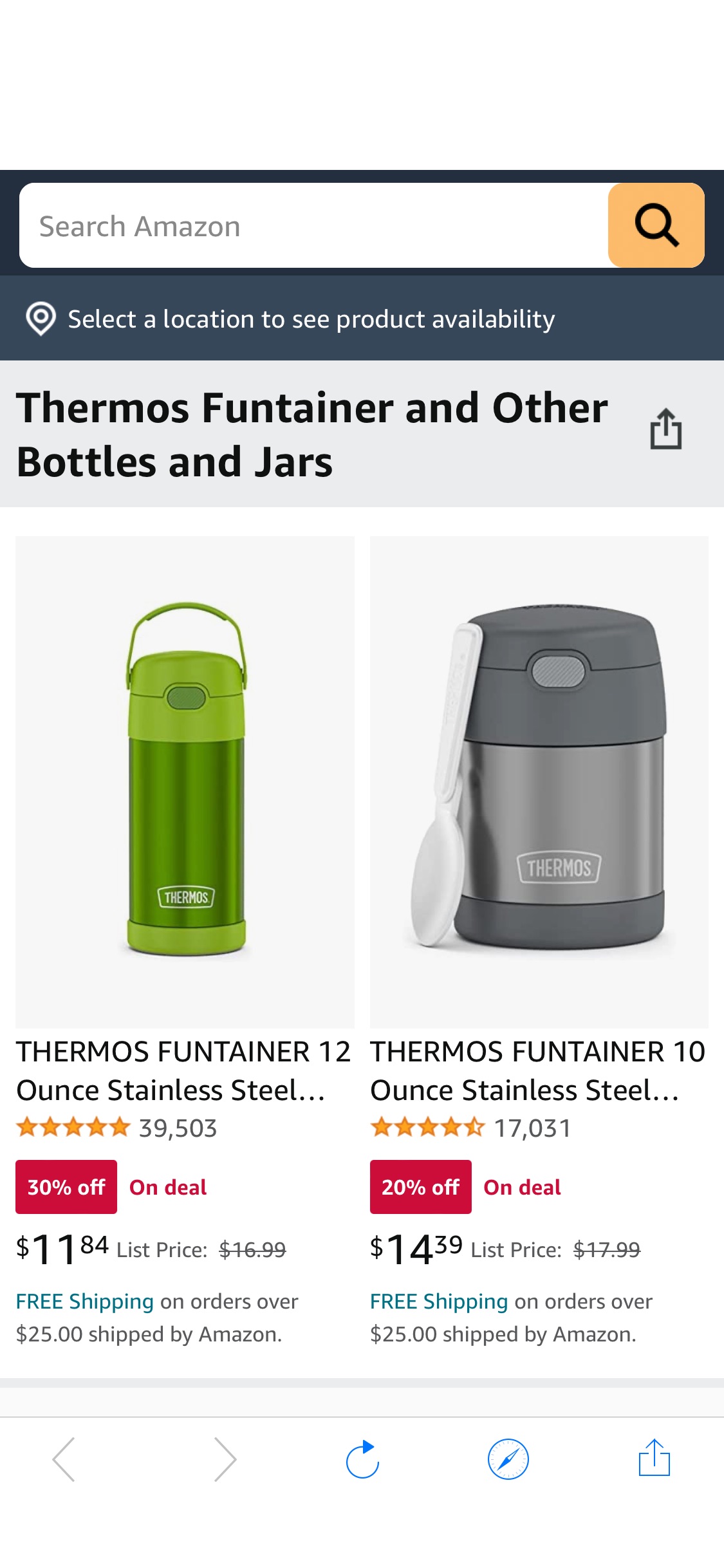 Thermos Funtainer and Other Bottles and Jars