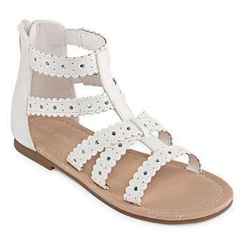 Okie Dokie Toddler Girls Lil Candy Gladiator Sandals, Color: White - JCPenney女小童凉鞋