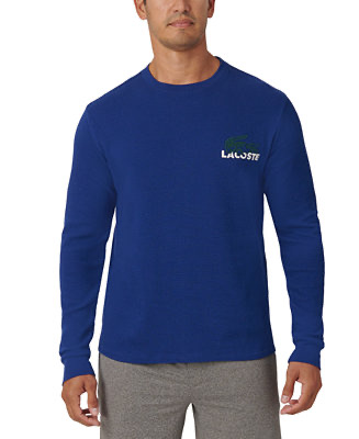 Lacoste Men's Large Croc Thermal Waffle Sleep Shirt - Macy's